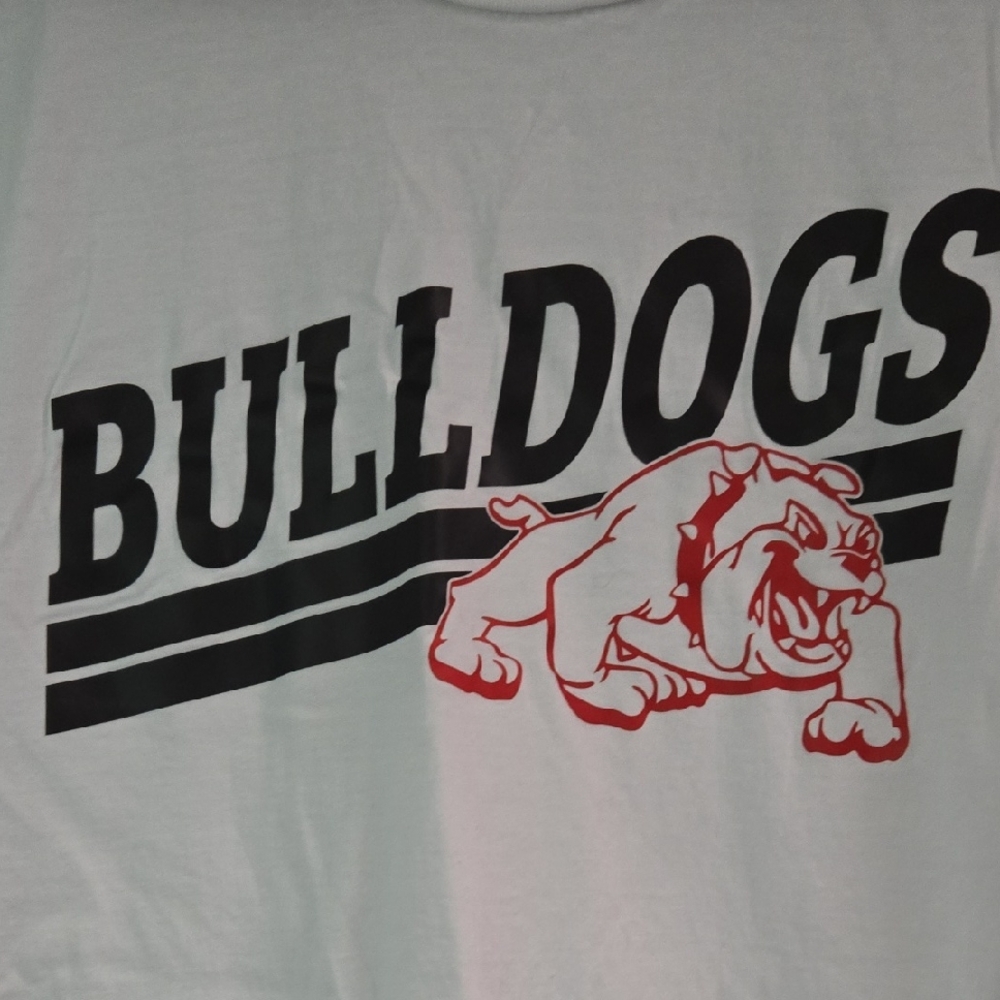 Bulldogs Graphic Dog T-Shirt - White and Black